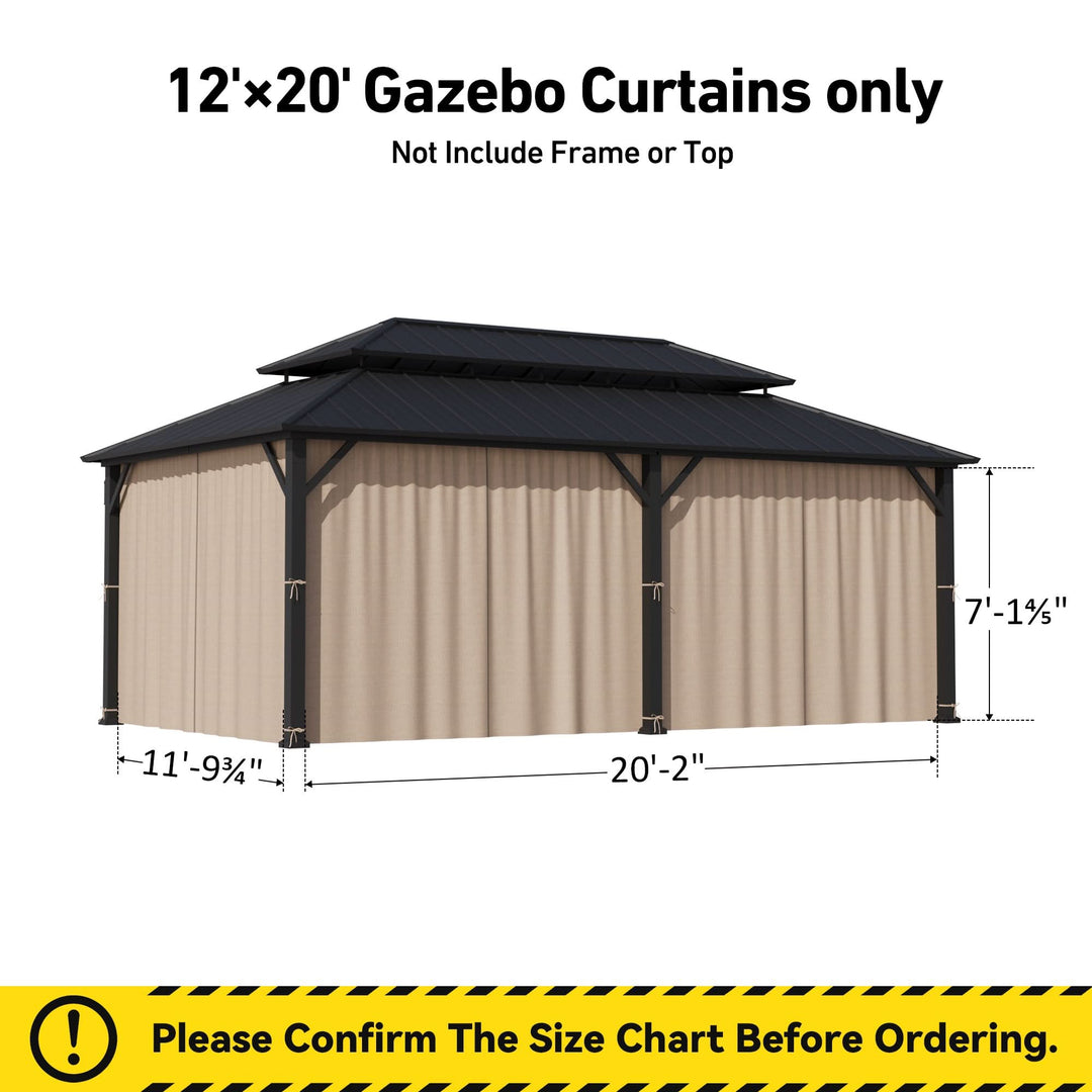 Garngefärbter 12'x20' Sichtschutzvorhang für Pavillon mit Reißverschluss