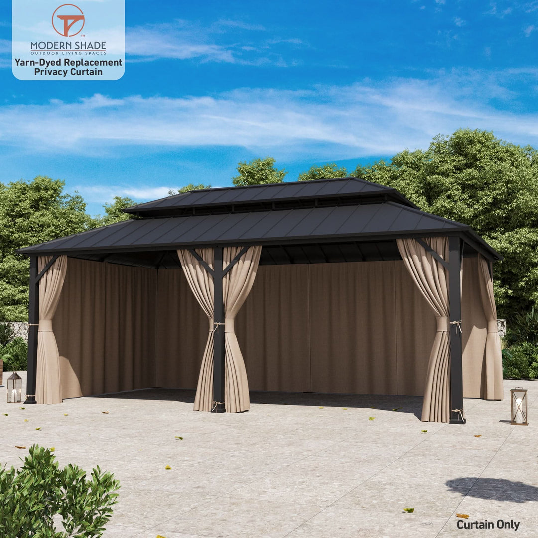 Garngefärbter 12'x20' Sichtschutzvorhang für Pavillon mit Reißverschluss
