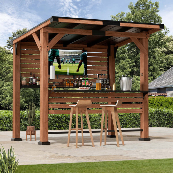 6.5'x8' Aura Unterhaltungsbar für Pavillon mit TV-Halterung