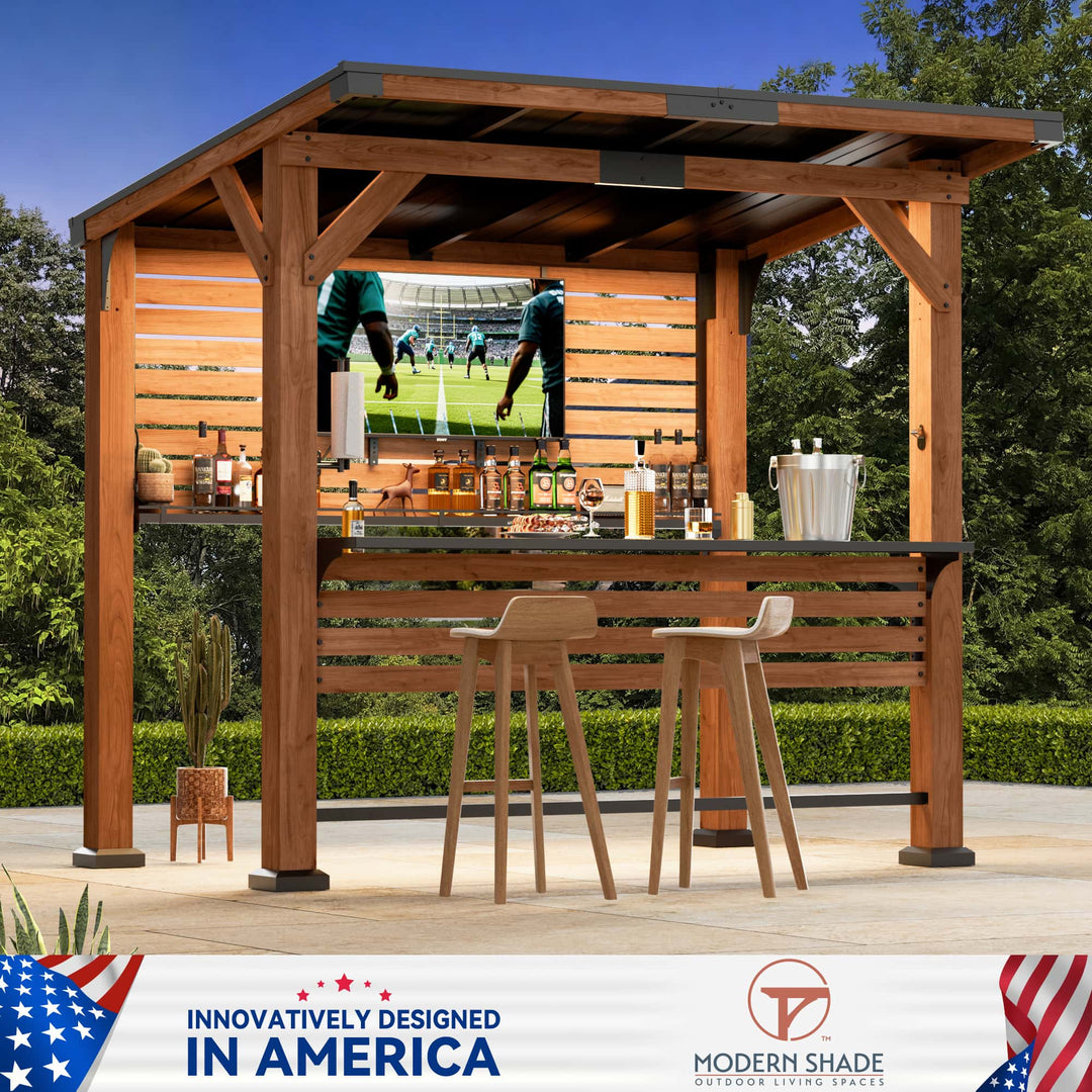 6.5'x8' Aura Unterhaltungsbar für Pavillon mit TV-Halterung