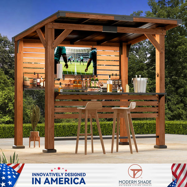 6.5'x8' Aura Unterhaltungsbar für Pavillon mit TV-Halterung