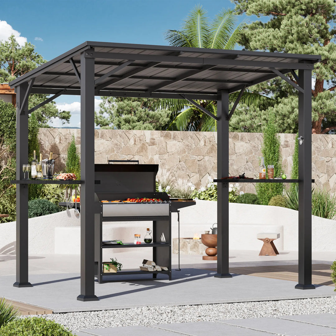 6'x11' Woodberry Pavillon mit Holzdecke und TV-Halterung