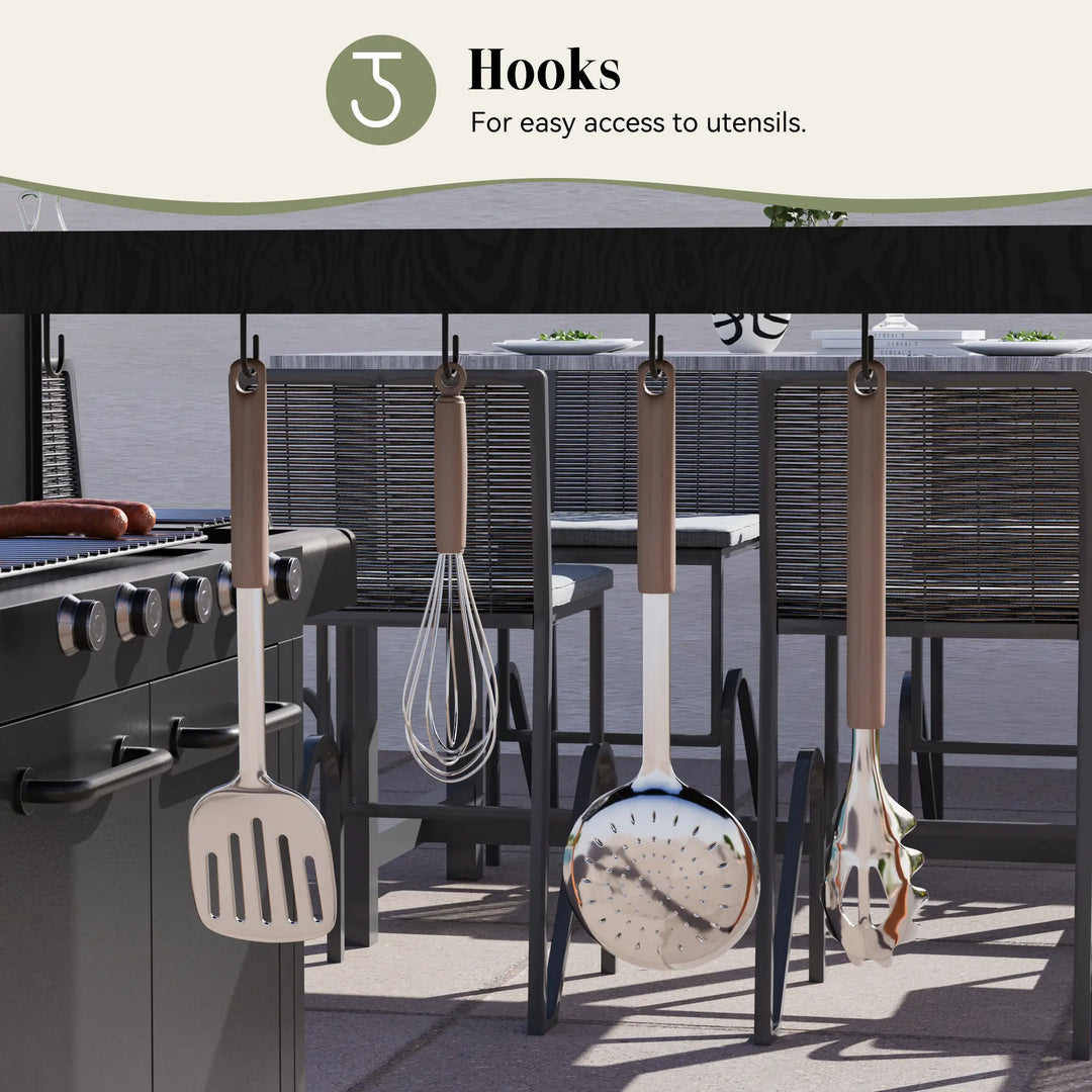 6'x11' Woodberry Pavillon mit Holzdecke und TV-Halterung