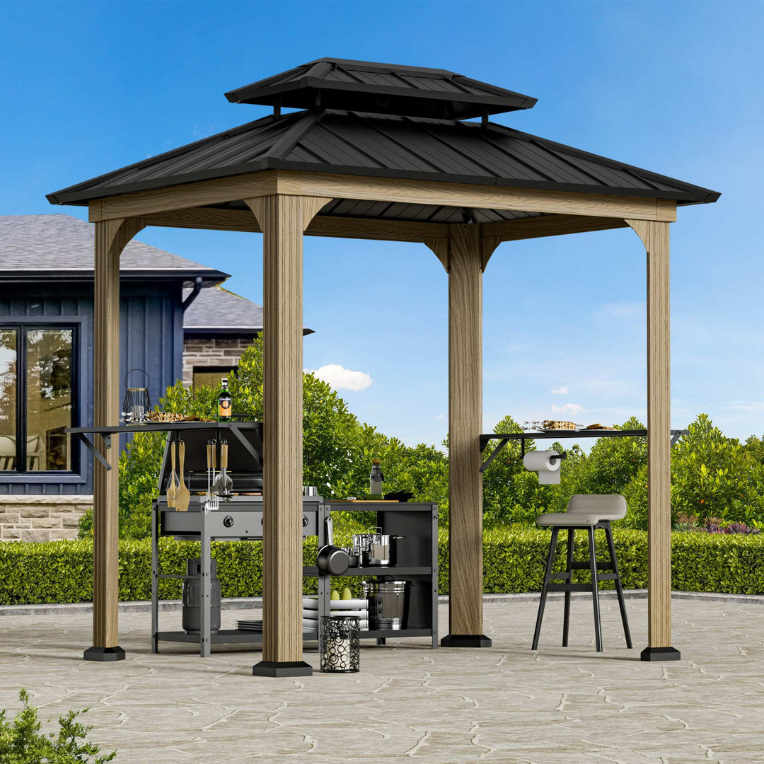 6'x8' Aluminium Grill Hardtop Pavillon