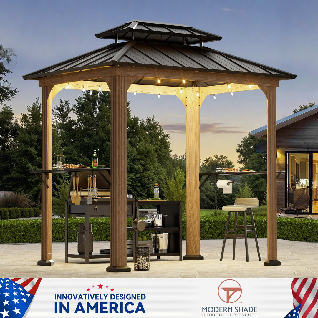6'x8' Aluminium Grill Hardtop Pavillon