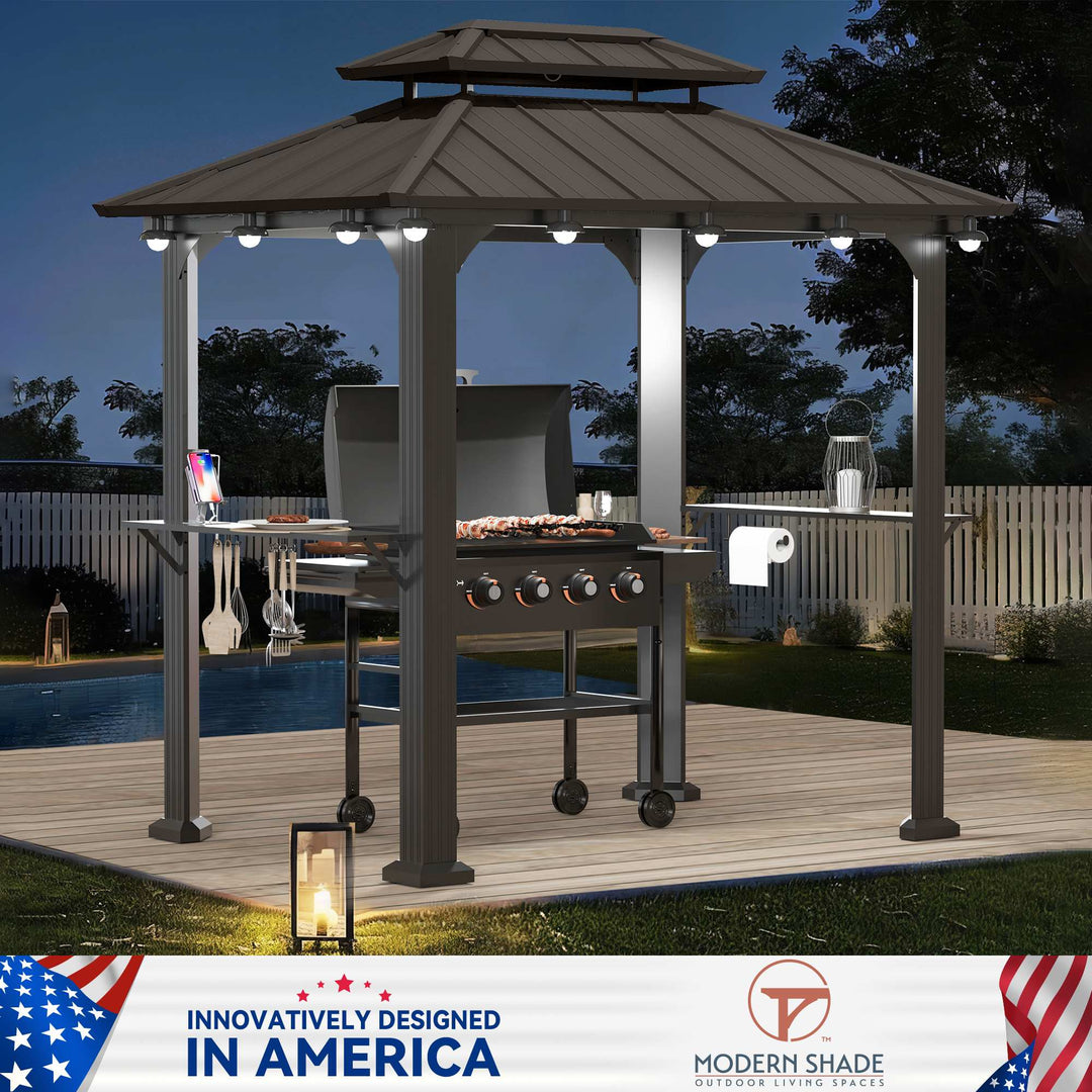 6'x8' Aluminium Grill Hardtop Pavillon