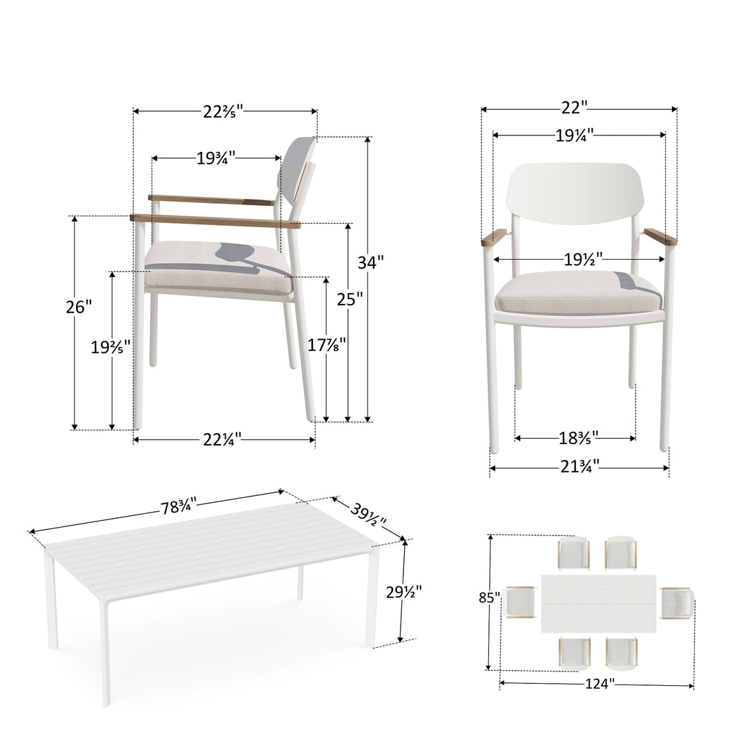 7-Piece Aluminum Outdoor Dining Set