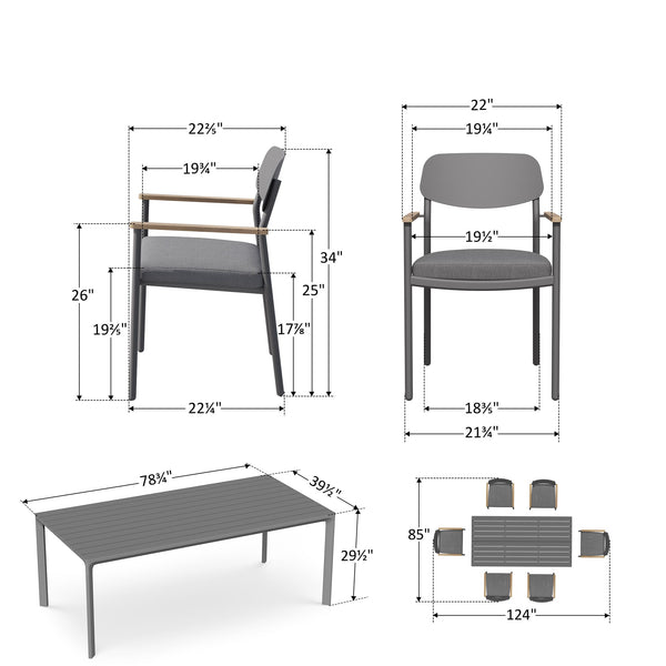 7-Piece Aluminum Outdoor Dining Set