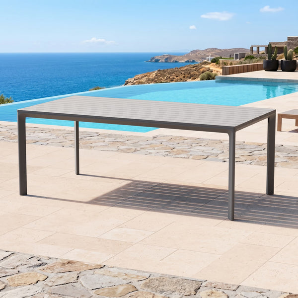 79" Cavo Aluminum Outdoor Dining Table with Slatted Top