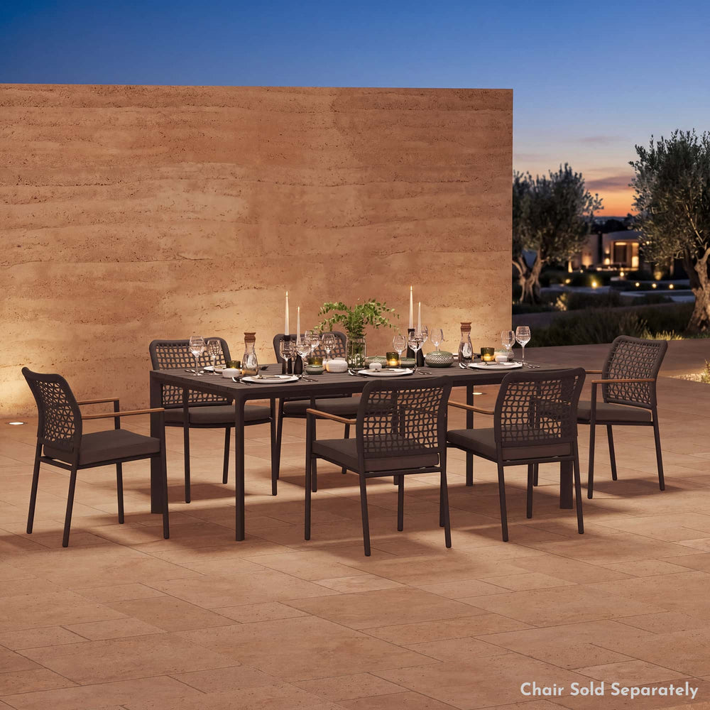 79" Cavo Aluminum Outdoor Dining Table with Slatted Top