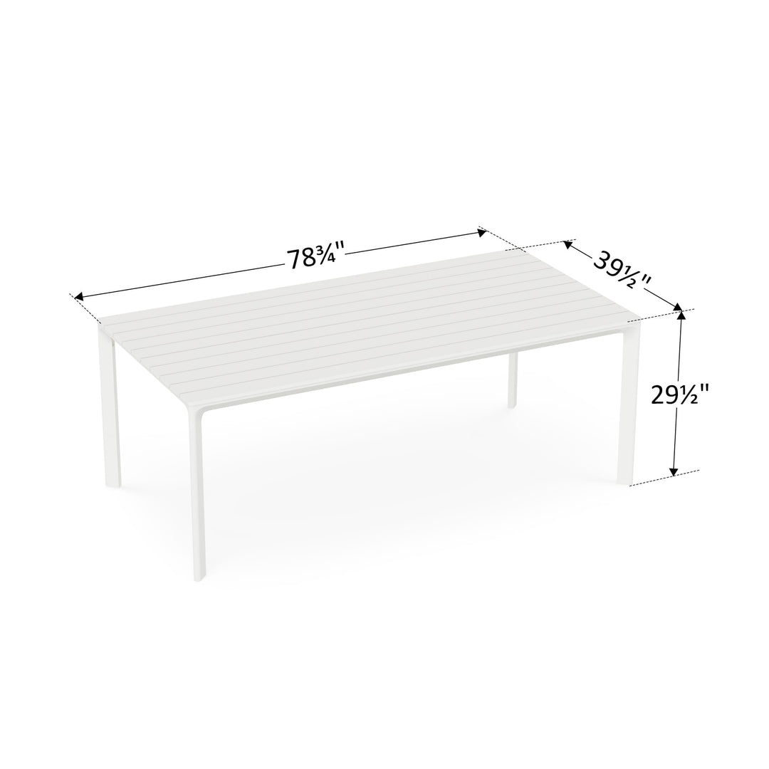 79" Cavo Aluminium Esstisch für den Außenbereich mit Lattenrostplatte