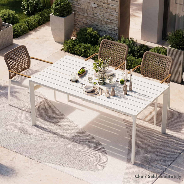 67" Cavo Aluminum Outdoor Dining Table with Slatted Top