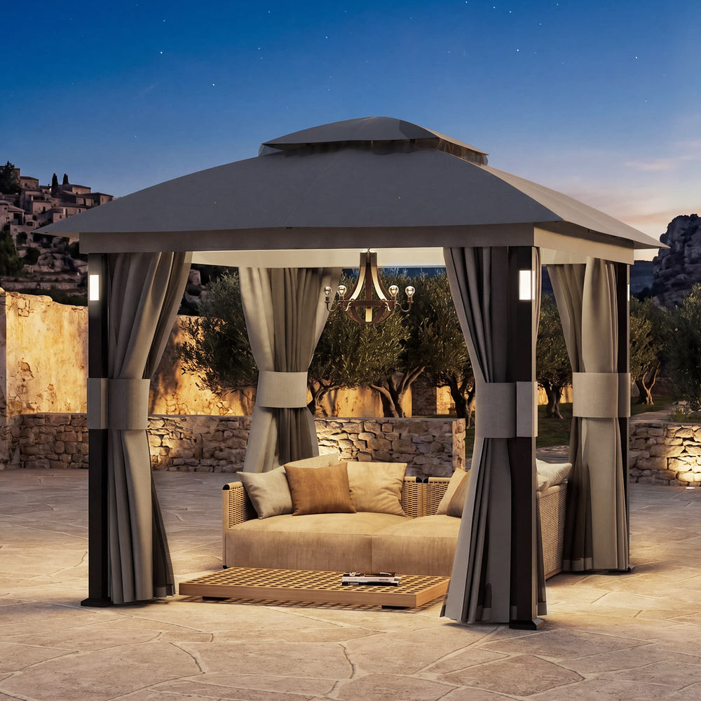 6'x11' Woodberry Pavillon mit Holzdecke und TV-Halterung