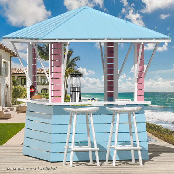 8'x8' Coastal Dream Entertainment Bar für Pavillon