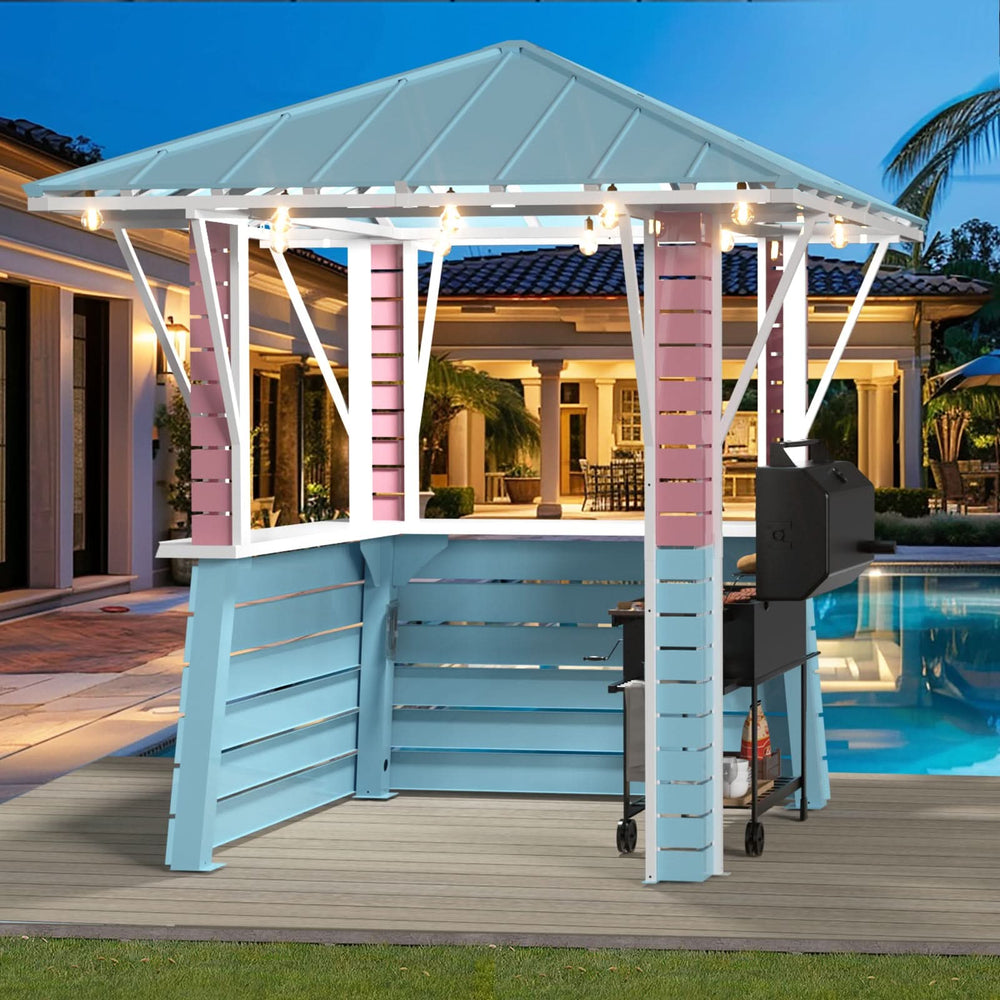 8'x8' Coastal Dream Entertainment Bar for Gazebo