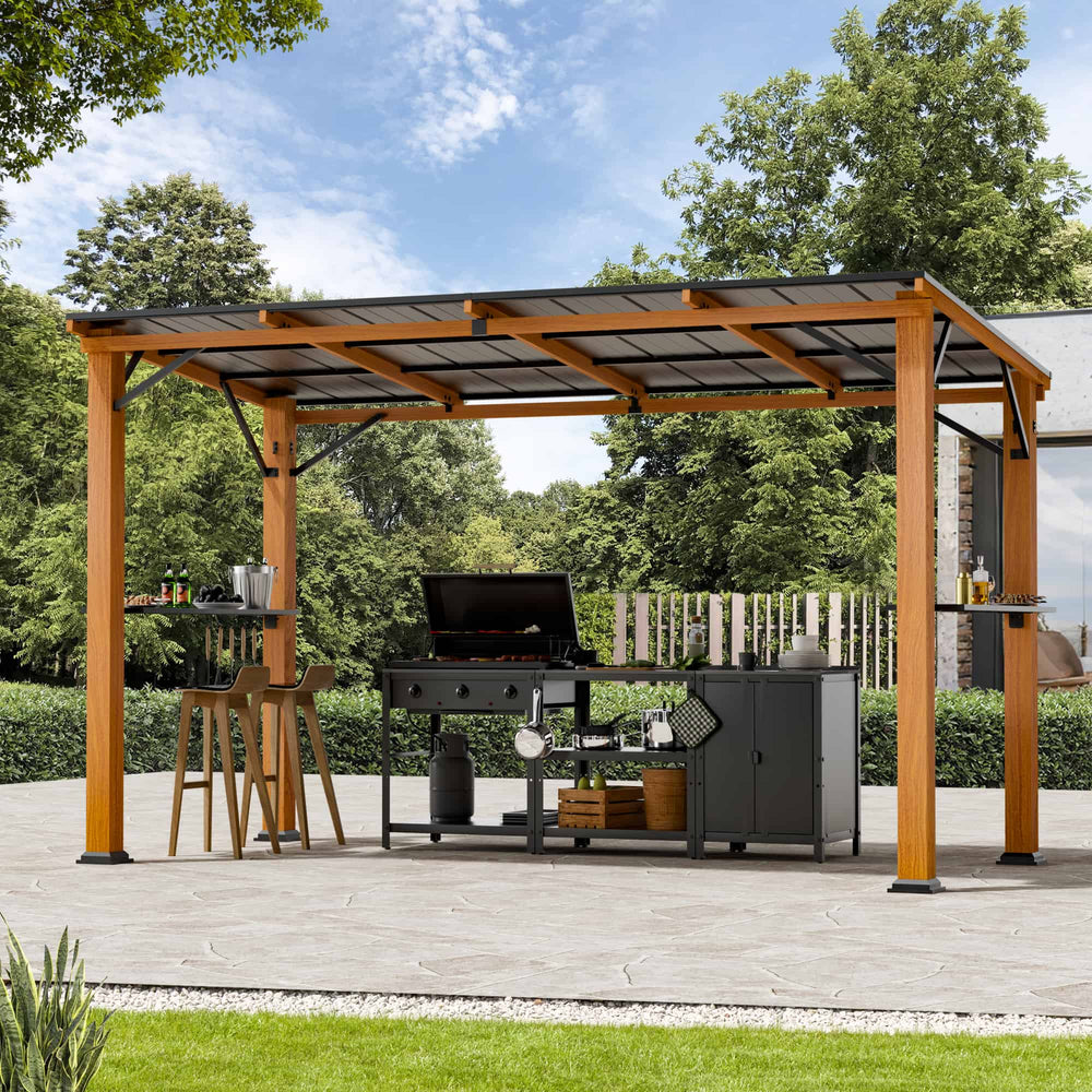 6'x11' Woodberry Pavillon mit Holzdecke und TV-Halterung