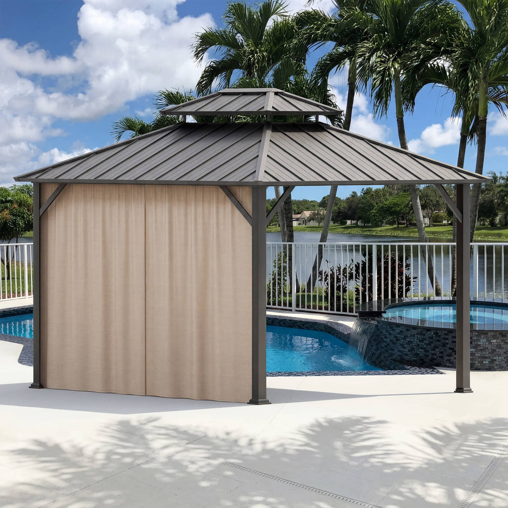 Garngefärbter 3x3,6m Hardtop-Pavillon-Sichtschutzvorhang
