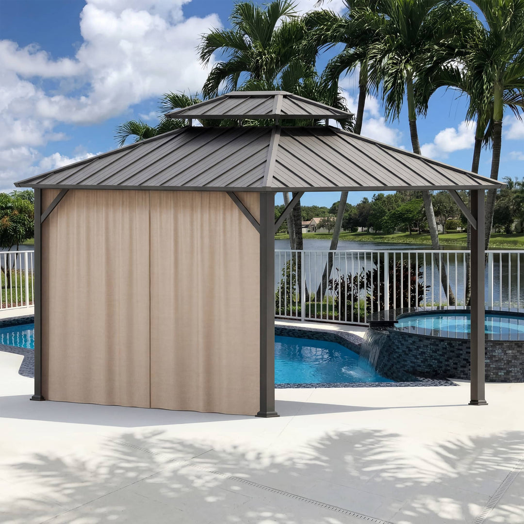 Garngefärbter 3x3,6m Hardtop-Pavillon-Sichtschutzvorhang