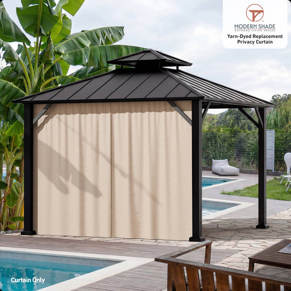 Yarn-dyed 10'x12' Hardtop Gazebo Privacy Curtain Panel