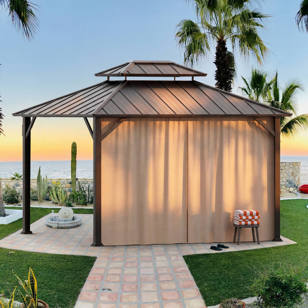 Garngefärbter 3x3,6m Hardtop-Pavillon-Sichtschutzvorhang