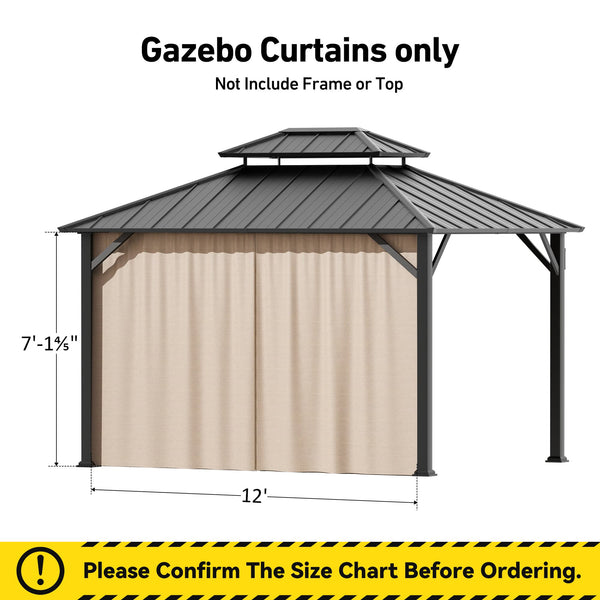 Yarn-dyed 10'x12' Hardtop Gazebo Privacy Curtain Panel