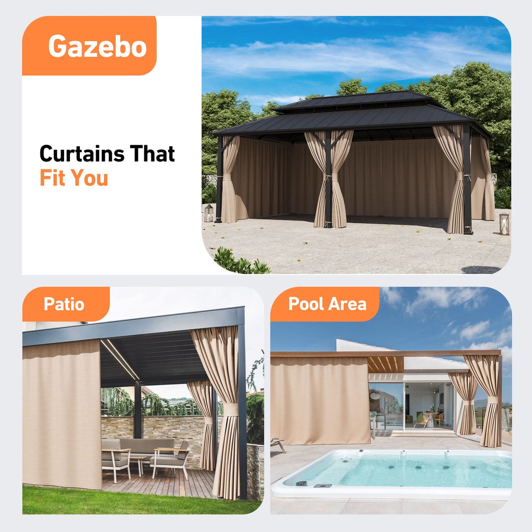 Garngefärbter 12'x20' Sichtschutzvorhang für Pavillon mit Reißverschluss