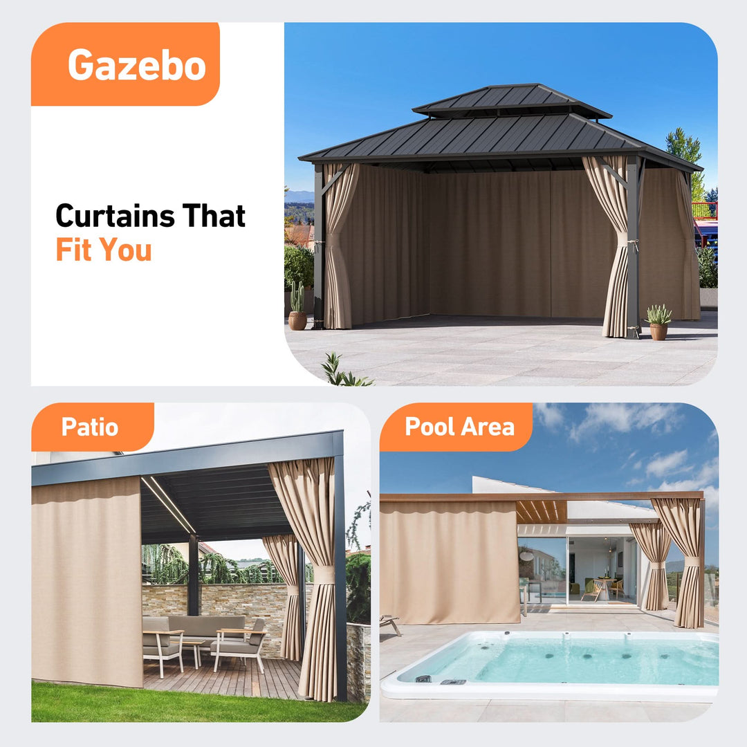 Garngefärbter 12'x14' Sichtschutzvorhang für Pavillon mit Reißverschluss
