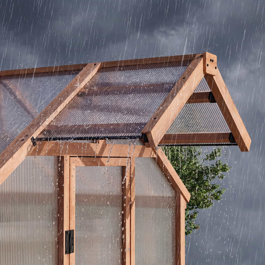 6.5'x12' EverBloom Cedar Wood Greenhouse
