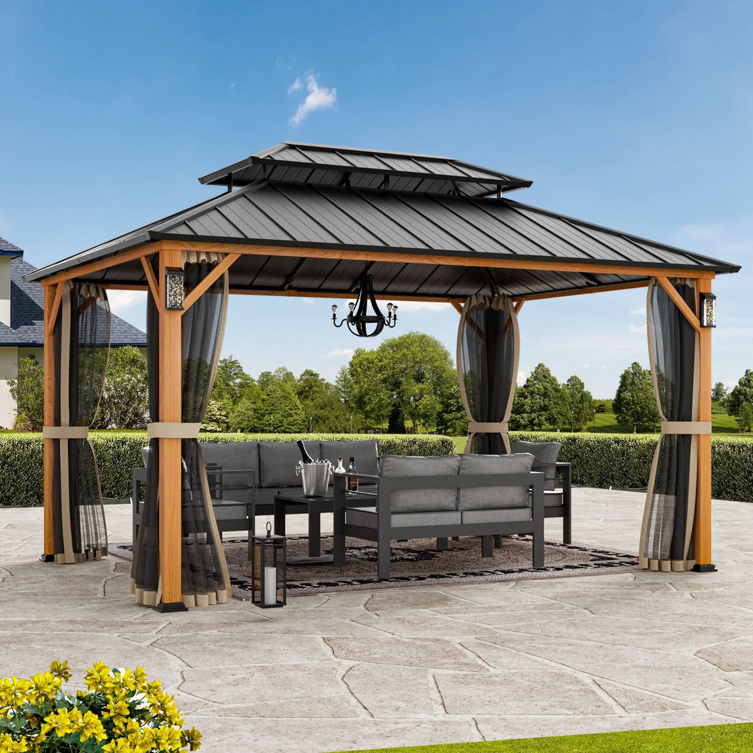 10'x14' The Horizon Metall-Hardtop-Gartenpavillon