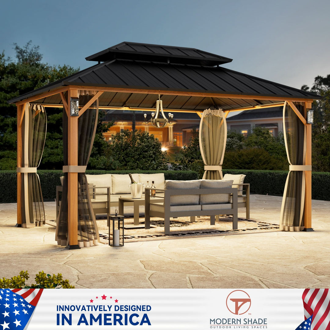 10'x14' The Horizon Metall-Hardtop-Gartenpavillon