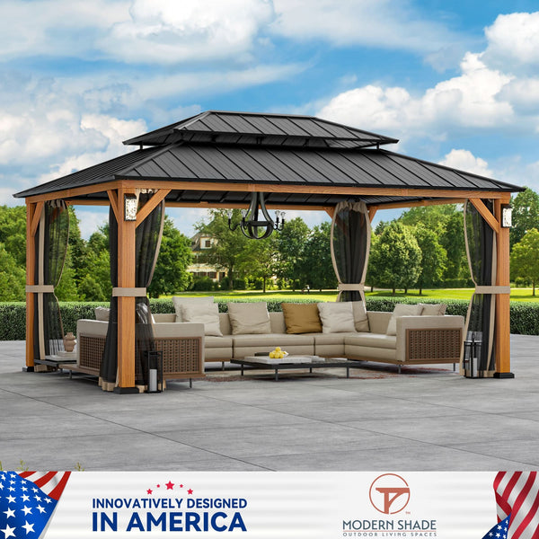 12'x16' Horizon Metall-Pavillon mit Hartdach