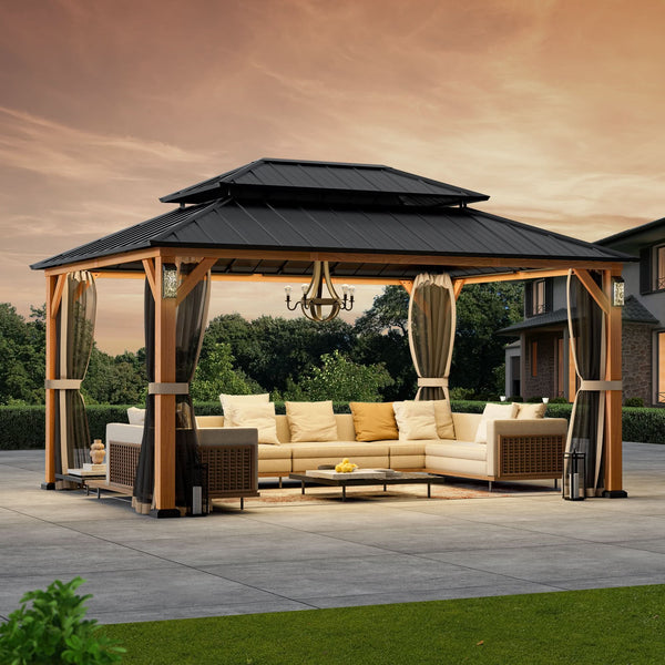 12'x16' Horizon Metall-Pavillon mit Hartdach