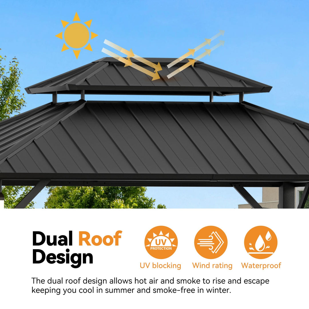 10'x12' The Horizon Metall-Hardtop-Pavillon