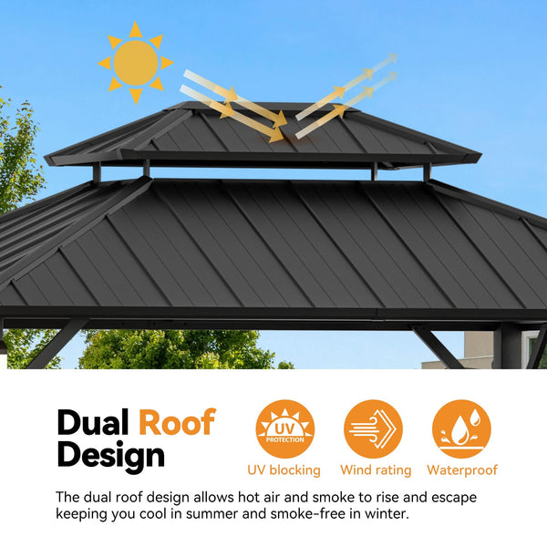 10'x12' The Horizon Metall-Hardtop-Pavillon