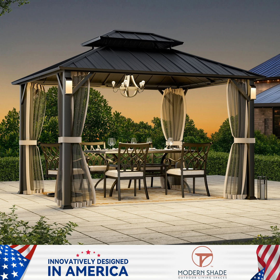 10'x12' The Horizon Metall-Hardtop-Pavillon