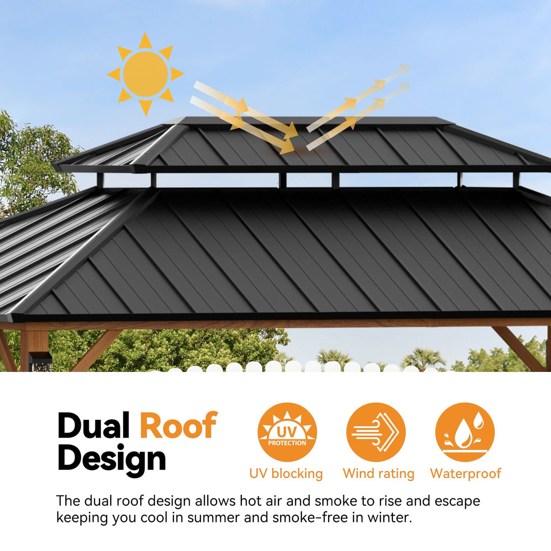 10'x14' The Horizon Metall-Hardtop-Gartenpavillon