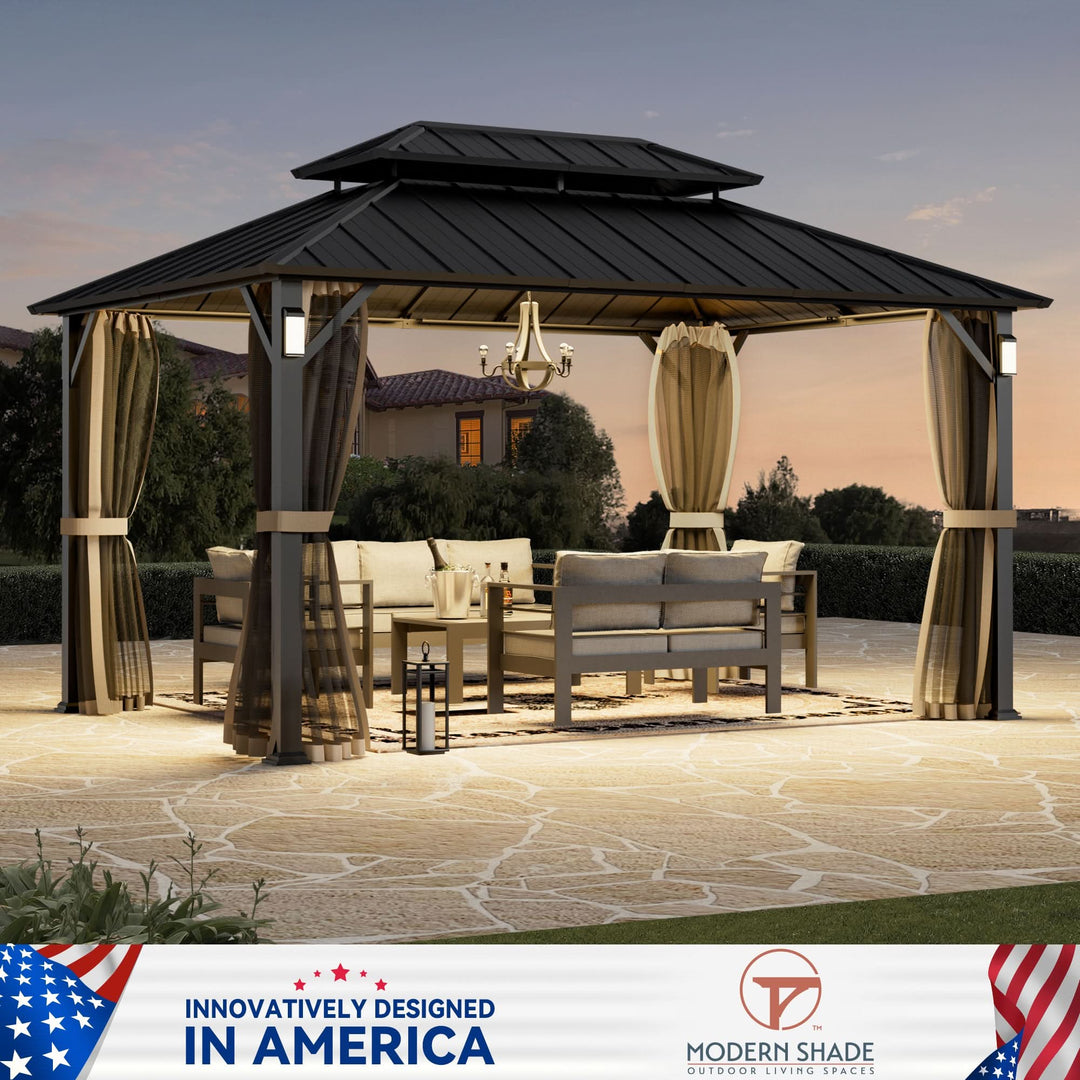 10'x14' The Horizon Metall-Hardtop-Gartenpavillon