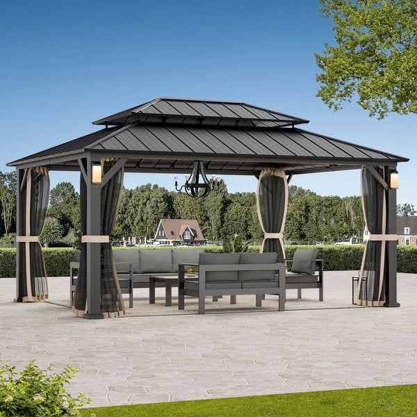 12'x16' Horizon Metall-Pavillon mit Hartdach