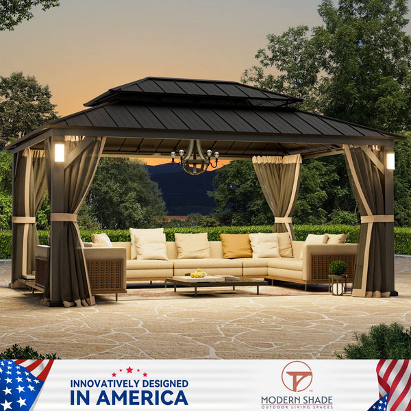 12'x16' Horizon Metall-Pavillon mit Hartdach