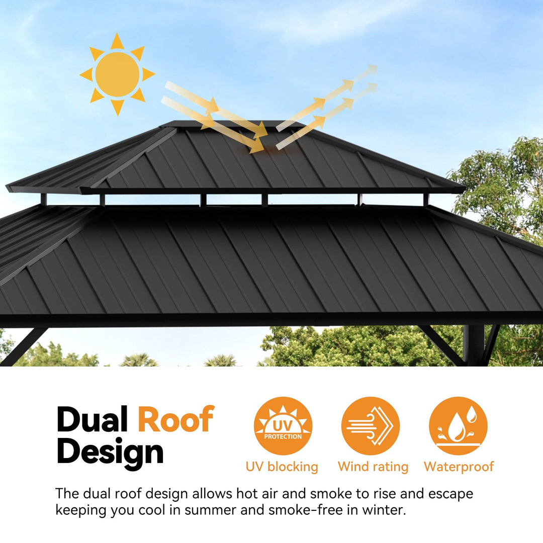 12'x14' The Horizon Metall-Hardtop-Pavillon