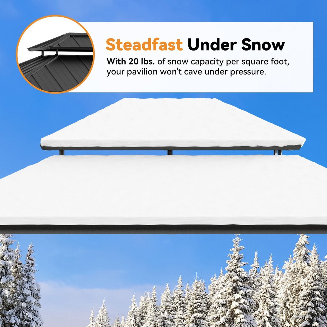 12'x14' The Horizon Metall-Hardtop-Pavillon