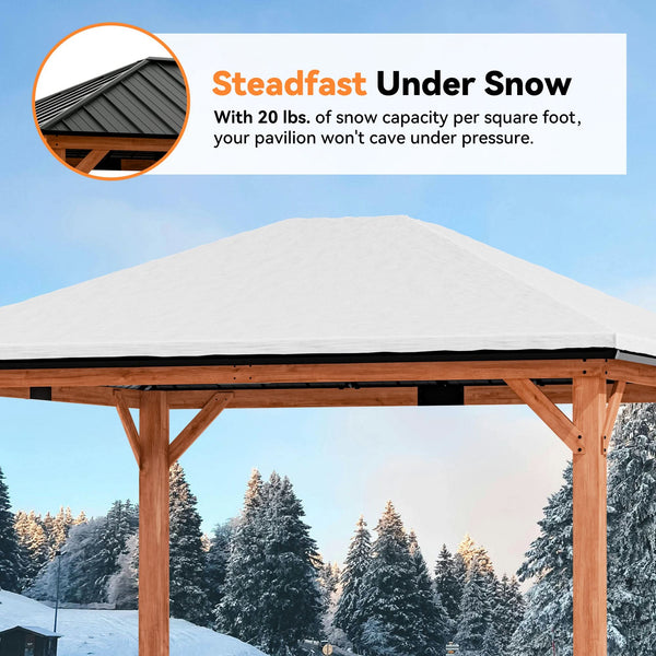 12'x14' Tranquil Grove Zedernholz-Hardtop-Pavillon