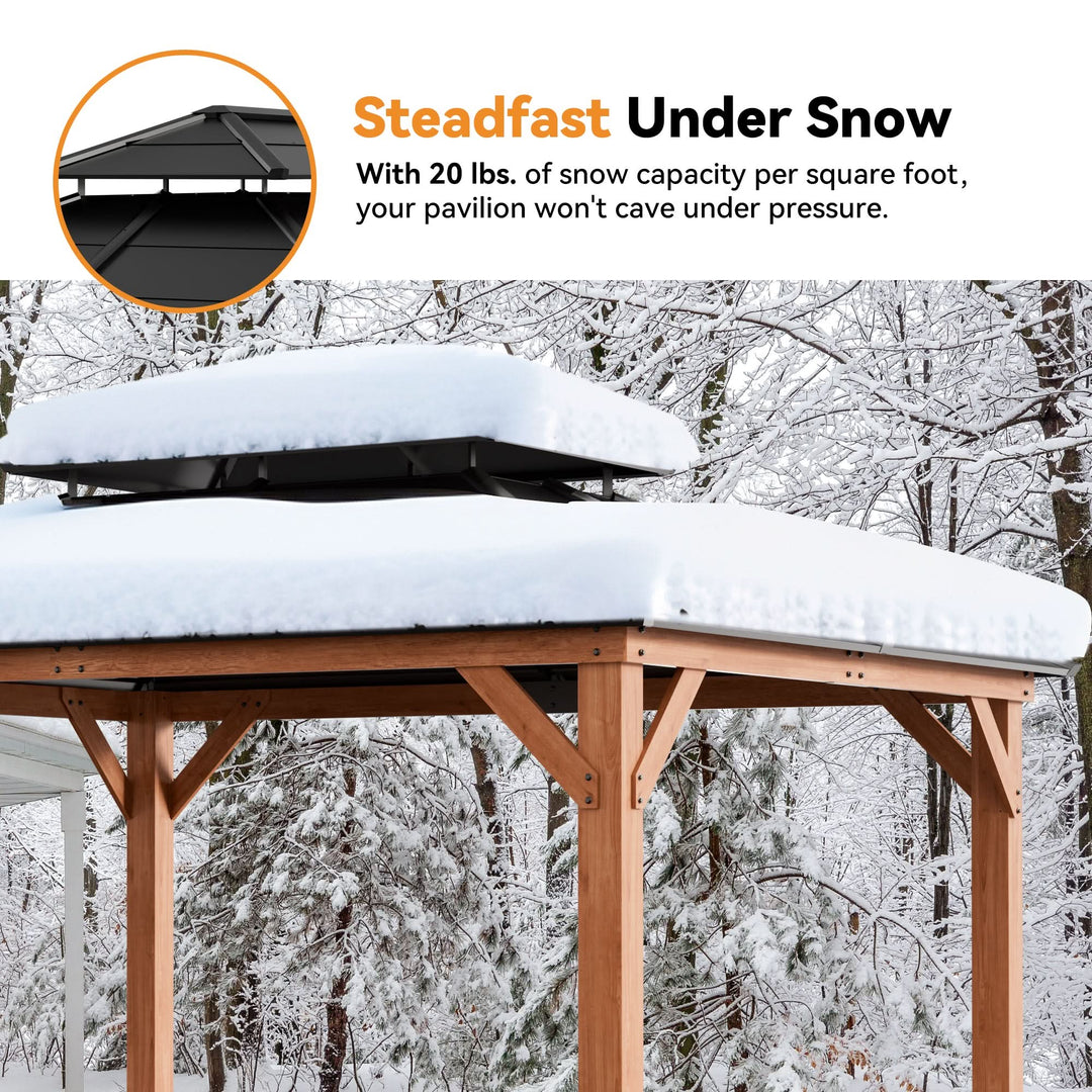 11'x13' Oakwood Oasis Cedar Hardtop Gazebo