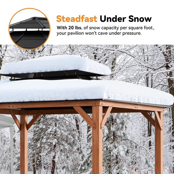 11'x13' Oakwood Oasis Cedar Hardtop Gazebo
