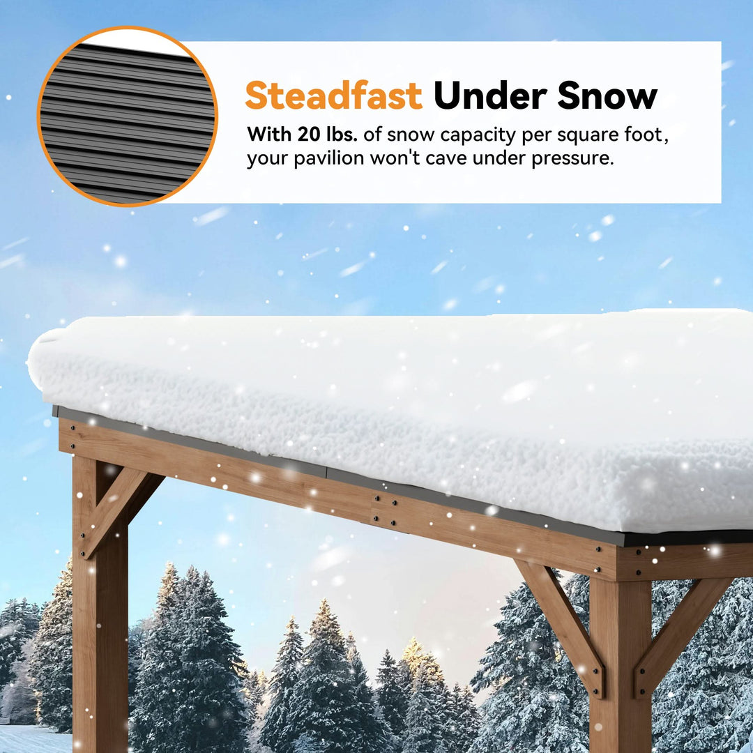 10'x12' Supreme Zedern-Hardtop-Pavillon mit schrägem Dach