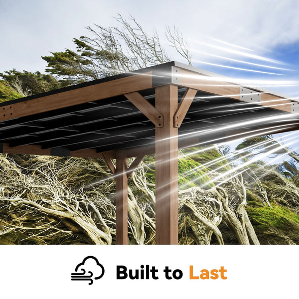 12'x16' Supreme Cedar Hardtop Gazebo mit Schrägdach