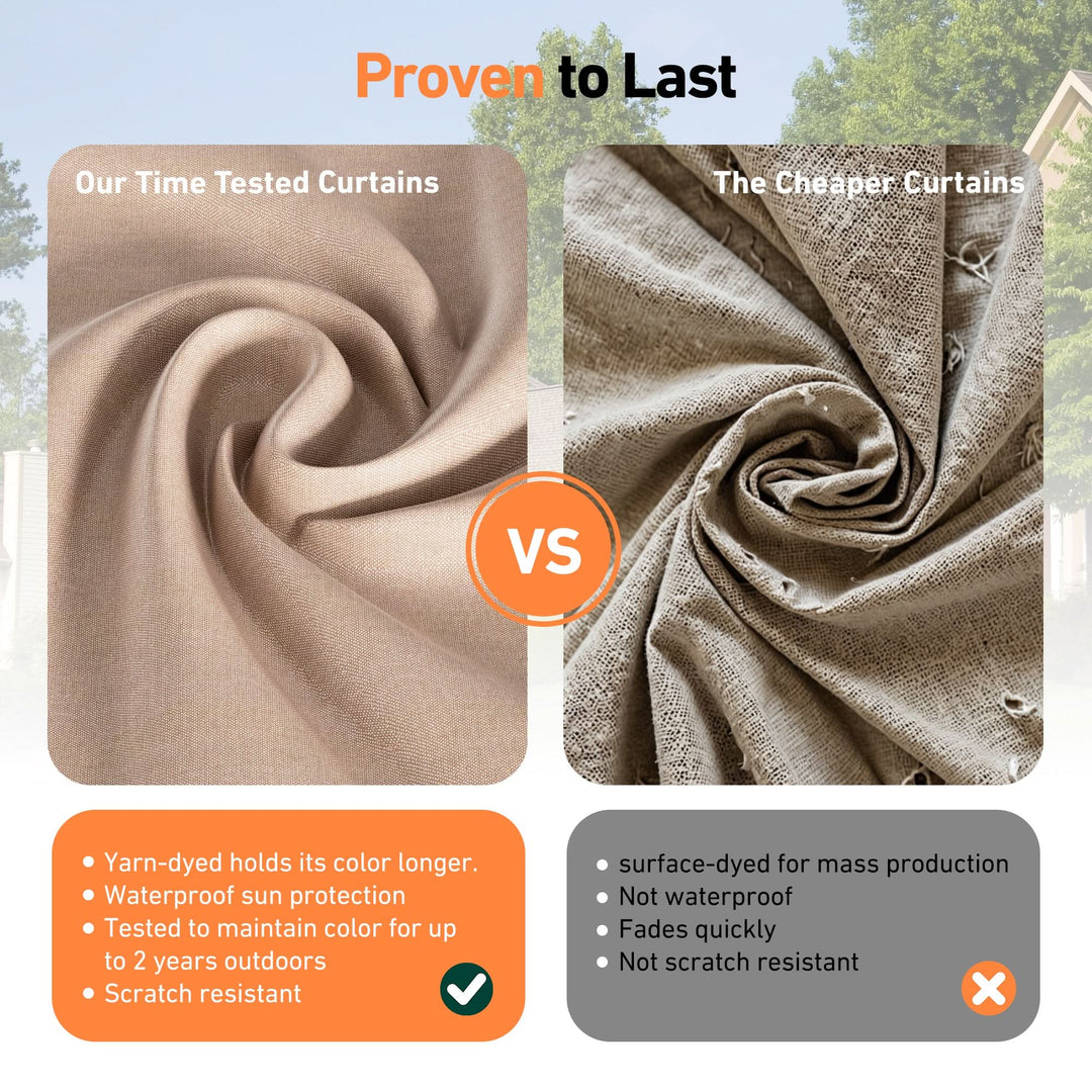 Yarn-dyed 11'x13' Privacy Curtain for Gazebo with Zipper