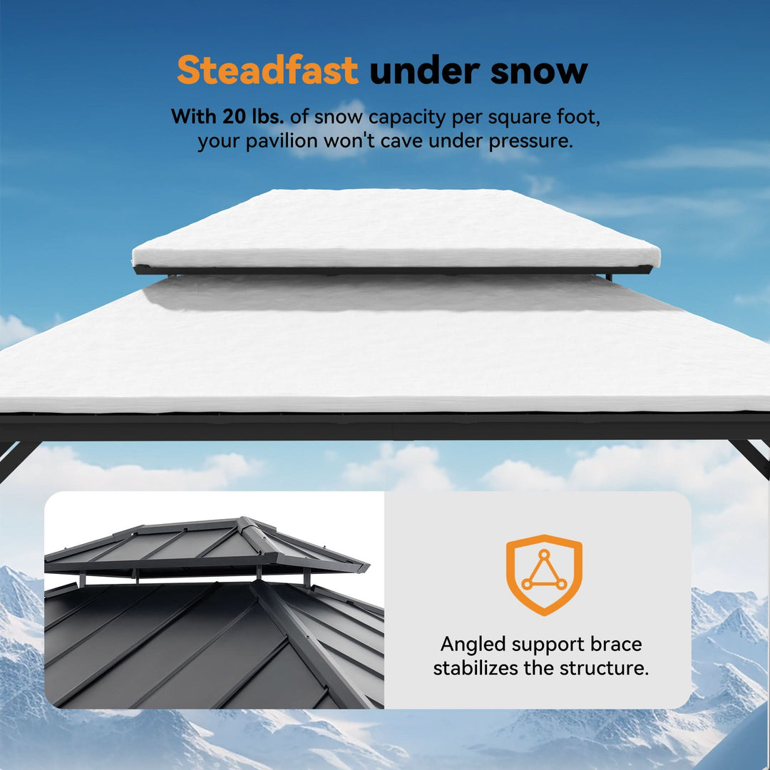 12'x16' Ganzjahres-Pavillon mit Aluminium-Hardtop
