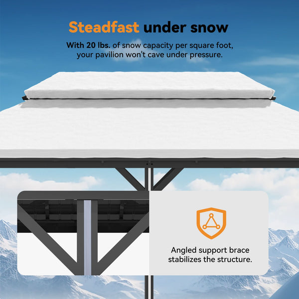 12'x20' Aluminium Pavillon mit Hardtop für alle Jahreszeiten