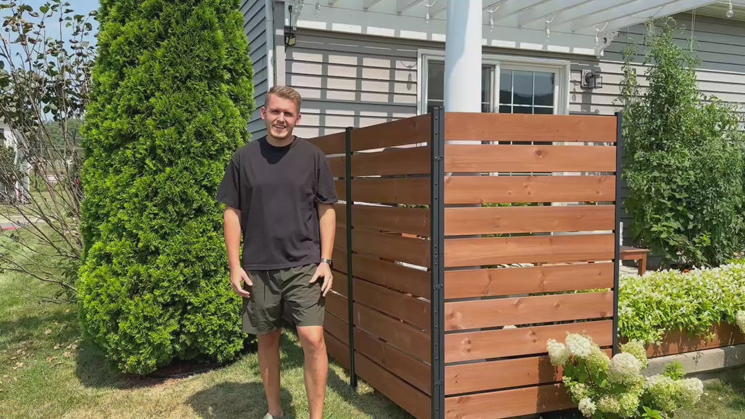 1,5m x 1m Zedernholz Sichtschutz für Zäune mit bohrfreier Montage